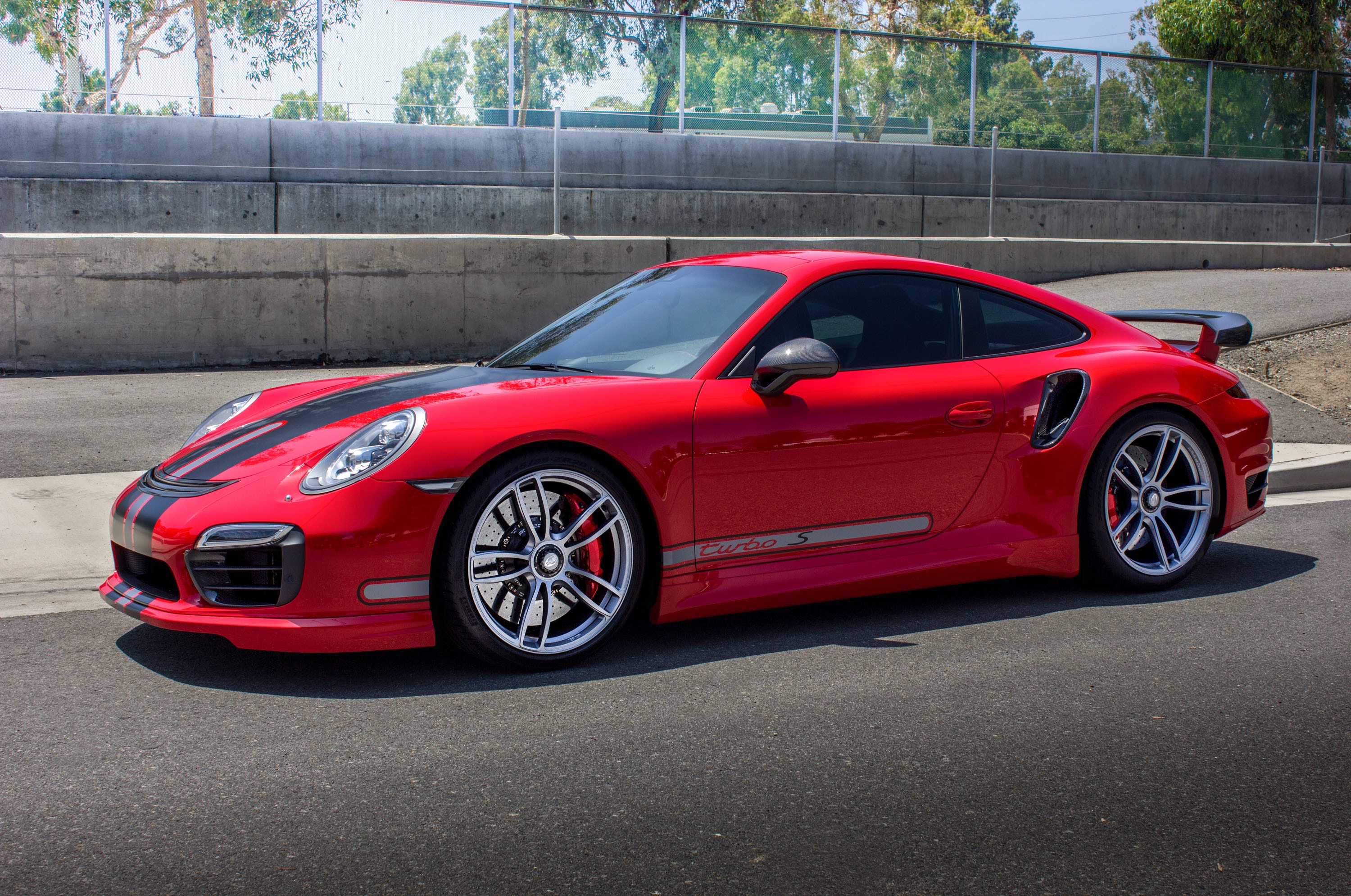 TECHART 911 Turbo S — guards red with lots of TECHART carbon, full aero, exhaust, tune, wheels, everything!